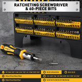 HORUSDY 140-Piece Magnetic Screwdriver Set with Plastic Racking, Includes SAE & Metric Hex Keys, Precision Screwdriver and Magnetizer Demagnetizer DIY Tools for Men Tools Gift