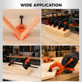 10-Piece Bar Clamp Set for Woodworking, 4 x 6-inch & 2 x 12-inch One-Handed F Clamp/Spreader, 132 lbs Load Capacity, Includes Spring Clamps & 90° Angle Clamp, Quick-Release Grip
