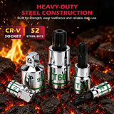 16-Piece Torx Bit Socket Set, Premium S2 Steel, European Style TT8-TT60