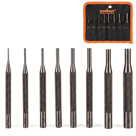 HORUSDY 8 Pieces Pin Punch Set, Kit Removing Repair Tool with Holder for Automotive, Watch Repair,Jewelry and Craft