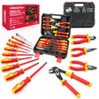 Insulated Screwdriver & Pliers Set: 14-Piece VDE Insulated Set 1000V Insulated Electrician Tool Set with Magnetic Phillips, Slotted Screwdrivers and Insulated Pliers