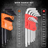 48-Piece Ratcheting Wrench Set, Metric 6-18mm & SAE 1/4-3/4", Cr-V Steel 72 Teeth Ratchet Wrench with Roll Up Pouch and Hex Keys