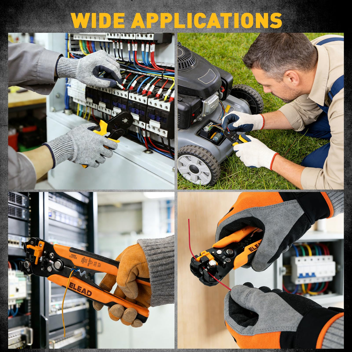 1188-Piece Ferrule Crimping & Stripping Tool Kit, AWG 23-7 (0.25-10 mm²) Ferrule Crimper, Automatic Wire Stripper with Conductor End Sleeve, Terminal, Flat Plug, Flat Connector and Tie Tape