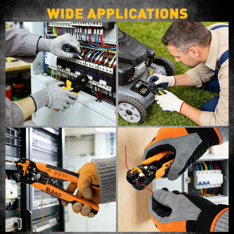 1188-Piece Ferrule Crimping & Stripping Tool Kit, AWG 23-7 (0.25-10 mm²) Ferrule Crimper, Automatic Wire Stripper with Conductor End Sleeve, Terminal, Flat Plug, Flat Connector and Tie Tape
