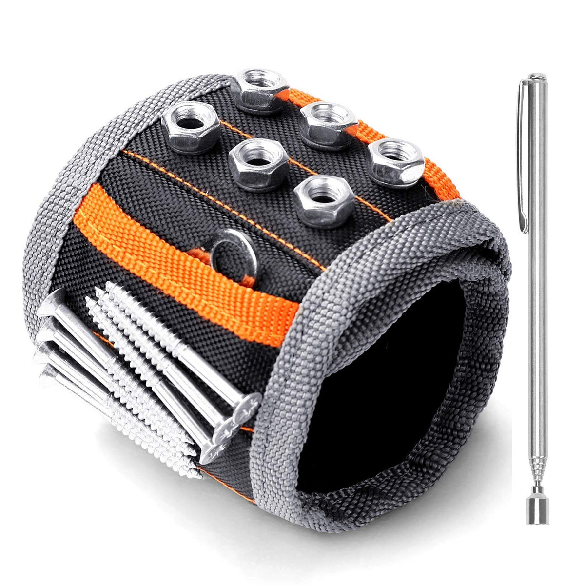 HORUSDY Magnetic Wristband, Stocking Stuffers, Gifts for Men, Premium Tool Belt for Holding Screws Nails Drill Bits with Powerful Magnets, Cool Gadgets, DIY, Valentine’s Day, Christmas Gift for Dad