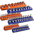 HORUSDY 6-Piece Magnetic Socket Organizer Set, 1/4", 3/8", 1/2" Drive Holders for 143pcs, Magnetic Trays for Socket Storage