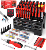 101-Piece Magnetic Screwdriver Set with 60 Bits, Ratchet and Storage Rack
