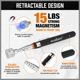 HORUSDY 4-PIECE Telescoping Magnetic Pickup Tools Set - Extendable Magnetic Pick Up Tools，Flexible Bendable Spring Magnet Stick