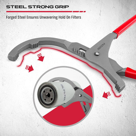 SEDY 2-piece oil filter wrench set, adjustable sizes, ergonomic grip for easy filter removal, suitable for automotive maintenance