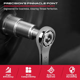 49-piece SAE and metric thread chaser and rethreading kit for automotive bolts, nuts, spark plugs, and engine thread repair, with organized storage case.