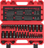 36-piece impact hex bit socket set with metric and SAE sizes, made of CR-V steel, includes storage case
