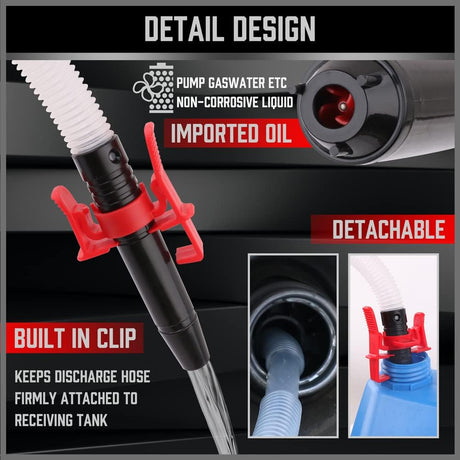Sedy Liquid Transfer Pump with 90CM Hose, Battery Operated, Fast and Efficient for Gas, Water, Oil, and More - Portable and Durable Tool