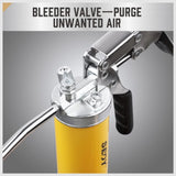 18-inch Pistol Grip Grease Gun, Flexible Hose, and Extension Kit - Heavy Duty Grease Gun for Automotive and Industrial Use