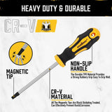 HORUSDY 13-piece magnetic Torx screwdriver set with CR-V steel blades, T5 to T40 sizes, non-slip handles, and magnetizer/demagnetizer tool