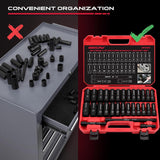SEDY 29-piece 1/2 inch drive impact socket set with SAE metric sockets, extension bars and heavy-duty storage case