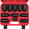 SEDY 11-piece 1/2-inch drive deep impact socket set with CR-MO construction and adapter, perfect for automotive and industrial torque jobs