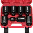 SEDY 8-piece SAE 1/2-inch drive deep impact socket set with chrome vanadium steel and adapter, ideal for automotive and heavy-duty torque tasks