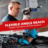 Flexible impact universal joint socket swivel adapters in 1/2-inch, 3/8-inch, and 1/4-inch sizes, crafted from premium CR-MO steel.