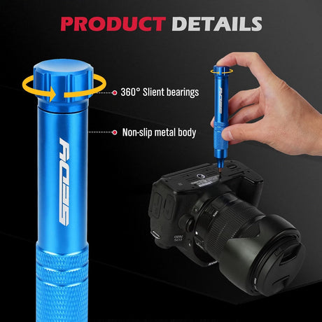 SEDY blue 24-in-1 pocket screwdriver kit with magnetic precision bits, blue aluminum handle, and internal bit storage
