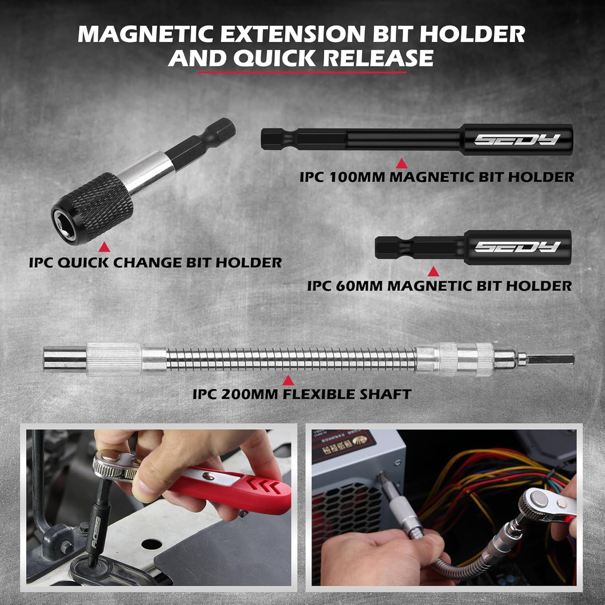SEDY 232-Piece Ultimate Screwdriver Bit Set with magnetic bit holders, precision machining, and corrosion-resistant Cr-V steel, ideal for professionals and DIY enthusiasts.