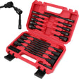 SEDY 33PCS Magnetic Nut Driver Set, including SAE & Metric sizes, high-quality chrome vanadium steel, impact-rated, with magnetic tips, and a durable red storage case.