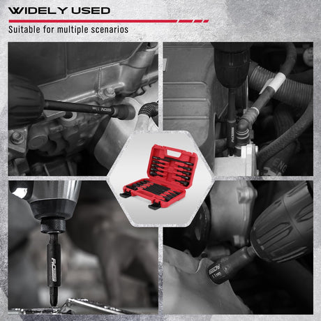 SEDY 33PCS Magnetic Nut Driver Set, including SAE & Metric sizes, high-quality chrome vanadium steel, impact-rated, with magnetic tips, and a durable red storage case.