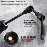 SEDY 33PCS SAE Magnetic Nut Driver Set with extra long & short nut drivers, magnetic tips, black phosphate CR-V steel, impact-rated, in red storage case