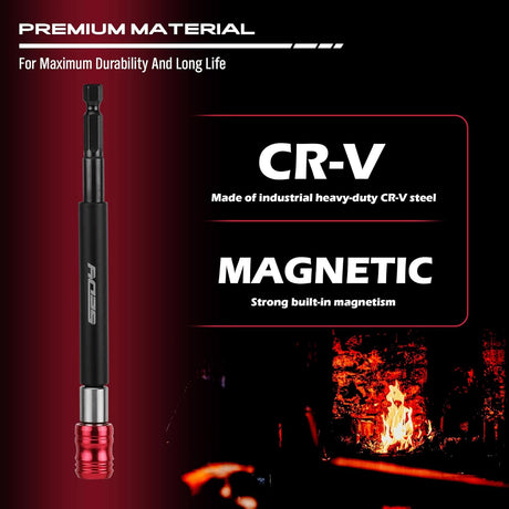 SEDY 6-inch magnetic bit holder extension with quick release, CR-V steel construction, and 1/4 inch hex shank for electric screwdrivers and drills