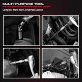 SEDY 3/8" drive extension bar set with universal joint, anti-slip grip, flexible reach, chrome vanadium steel for automotive and DIY socket wrench tasks