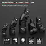 SEDY 7-piece socket adapter and universal joint set with magnetic holder, CR-V construction, impact grade, for automotive and DIY tools