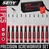 11PCS Precision Screwdriver Set with Magnetic Tips, CR-V Steel, Slotted, Phillips & Torx, Convenient Carrying Case for Electronics Repair