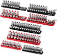 SEDY magnetic socket organizer set with SAE and metric holders for 1/4", 3/8", and 1/2" drive sockets, durable tool tray for garage, workshop, and toolbox organization