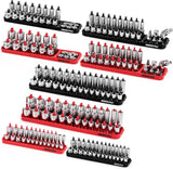 SEDY magnetic socket organizer set with SAE and metric holders for 1/4", 3/8", and 1/2" drive sockets, durable tool tray for garage, workshop, and toolbox organization