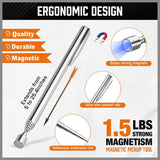 HORUSDY magnetic pickup tool set with telescoping rods, flexible magnetic sweeper, and stainless 3-inch magnetic tray