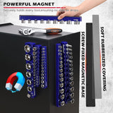 SEDY 6-piece SAE magnetic socket organizer tray set with 68 slots for wall or drawer tool storage