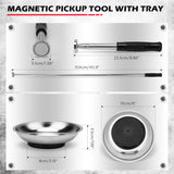 36-inch rolling magnetic sweeper kit with 40-inch telescoping magnetic pickup tool and trays, 55 lb capacity for nails, screws, and metal debris cleanup in garages, workshops, and lawns.