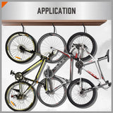 Black screw-in utility wall hooks for bike and garage storage, heavy-duty wide mouth design with non-slip coating