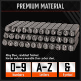 HORUSDY 8mm metal letter and number stamp set with durable alloy steel punches and wooden organizer box