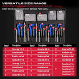 Thread repair kit with 320 pieces including taps, drills, thread inserts, installation tools, and T-handles, compatible with SAE and metric threads.