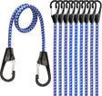 Heavy-duty 30-inch blue bungee cords with carabiner hooks for secure outdoor and indoor tie-down