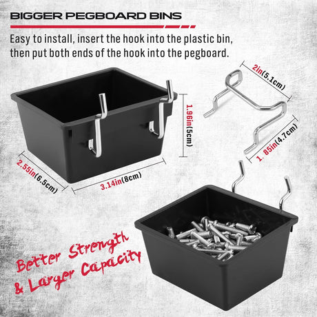 SEDY 121-Piece Pegboard Hooks Assortment, Includes Bins, 16 Different Hook Types, Easy Installation for Garage and Workshop Use