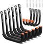 HORUSDY 10-pack heavy-duty garage storage hooks with orange rubber tips and mounting hardware, supports up to 66lbs for ladders, bikes, tools, and garden gear.