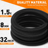 32-inch heavy duty bungee cords with locking steel hooks for securing outdoor gear, cargo, and bikes