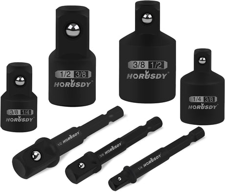 HORUSDY 7-Piece Socket Adapter and Reducer Set with Impact Coating for Power Tools