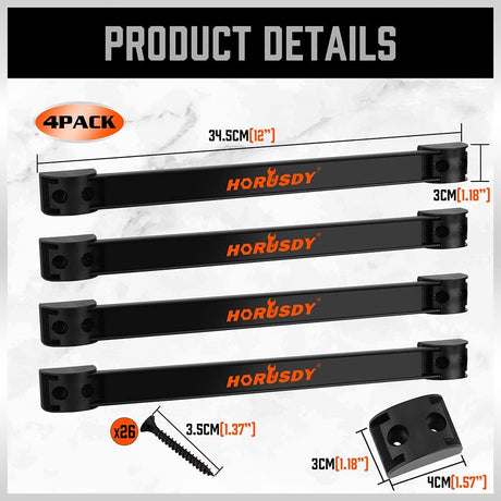 4-pack 12 inch magnetic tool holder strips with heavy-duty wall mount design for storing hand tools in garage, kitchen, or workshop