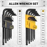 HORUSDY 140-piece magnetic screwdriver and bit set with CR-V steel shafts, hex keys, precision screwdrivers, and plastic organizer rack for home and workshop use