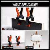HORUSDY 6-piece spring and bar clamp set with ergonomic handles and anti-slip pads for woodworking and crafts