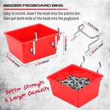 SEDY 121-Piece Pegboard Hooks Assortment, 16 Types, Includes Pegboard Bins, Easy Installation for Workshop and Garage Organization