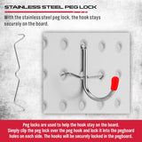 SEDY 121-Piece Pegboard Hooks Assortment, 16 Types, Includes Pegboard Bins, Easy Installation for Workshop and Garage Organization