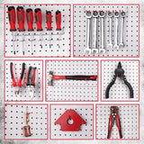 SEDY 121-Piece Pegboard Hooks Assortment, 16 Types, Includes Pegboard Bins, Easy Installation for Workshop and Garage Organization